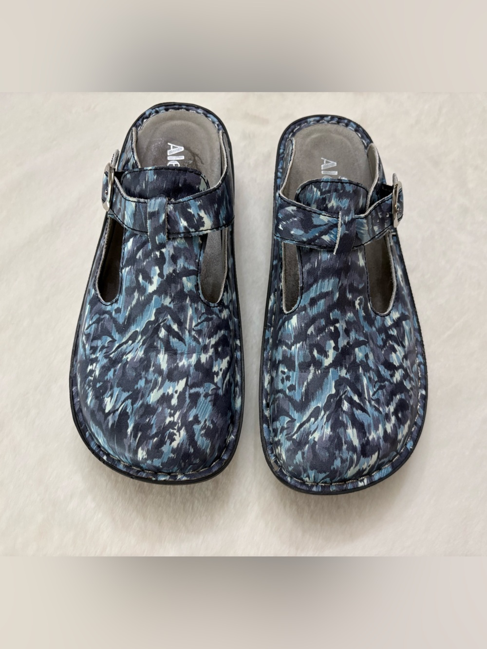 Alegria Classic Feral Clogs Size 39 Blue Navy Leather Comfort ortho Shoes 8.5